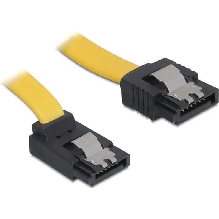 DeLOCK Cable SATA - Serial ATA-Kabel - Serial ATA 150/300 - Serial ATA, 7-polig - Serial ATA, 7-polig - 30cm - 90-Grad-Anschluss, verriegelt - Gelb (82472)