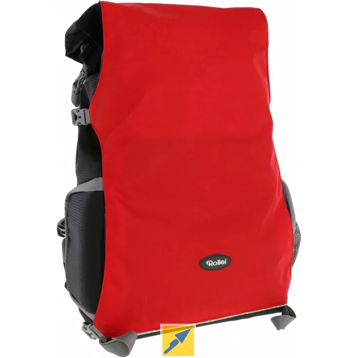 Rollei Traveler Fotorucksack Canyon L - Professioneller Outdoor Fotorucksack, inkl. separatem Einsatz für die Kameraausrüstung, Stativhalterung und Laptopfach - Größe L (35 L) - Sunset (Schwarz-Rot)