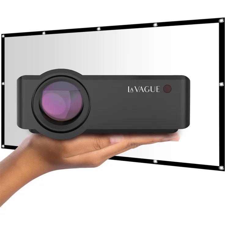 La Vague LV-HD320 Mini-Beamer, LCD, WXGA (1280 x 720), Kontrast 2000:1, 2500 ANSI-Lumen, Bildverhältnis 16:9, schwarz