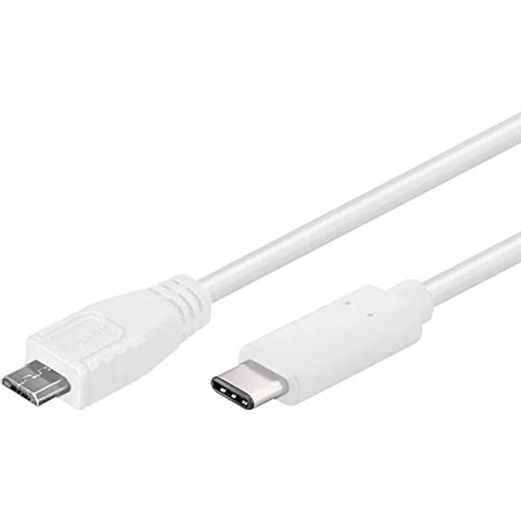 PremiumCord Kabel USB 3.1-Stecker C- Stecker - USB 2.0 Micro-B- Stecker, Weiß, 1m