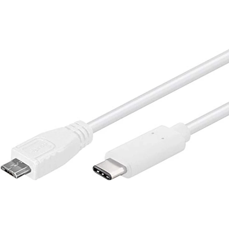 PremiumCord Kabel USB 3.1-Stecker C- Stecker - USB 2.0 Micro-B- Stecker, Weiß, 1m – Bild 1