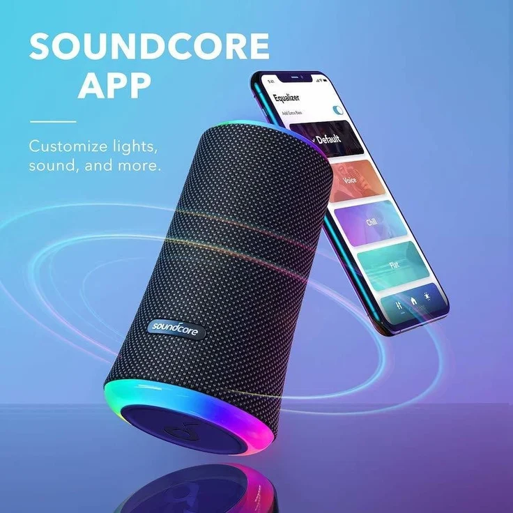 Anker Soundcore Flare 2 Bluetooth-Lautsprecher mit Lichteffekten, wasserdicht, schwarz – Bild 5
