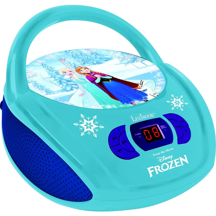 Lexibook Disney Frozen Die Eiskönigin Elsa Boombox CD-Player, AUX-Eingangsbuchse, AC-Betrieb oder Batterie, Blau-Weiß , RCD108FZ-10 (neues Design) – Bild 1