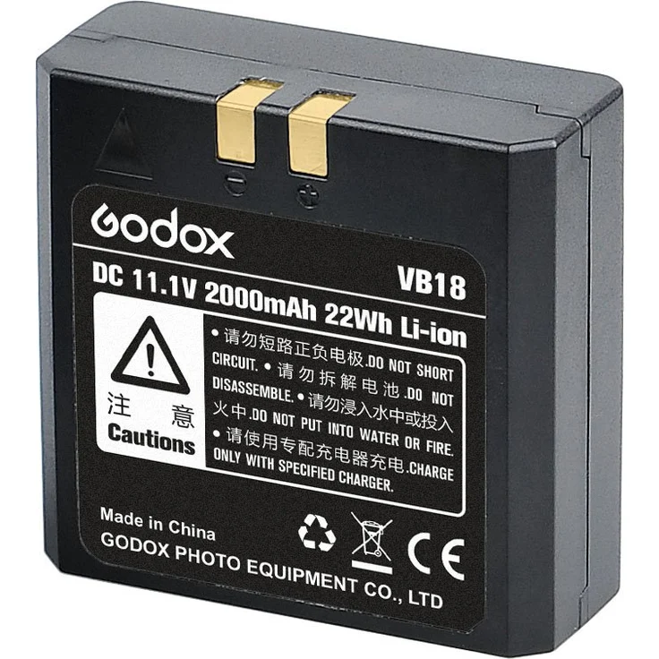 Godox VB-18 wiederaufladbare Li-Ion-Polymer Akku für V850-V860 Blitzgerät (2000mAh) schwarz