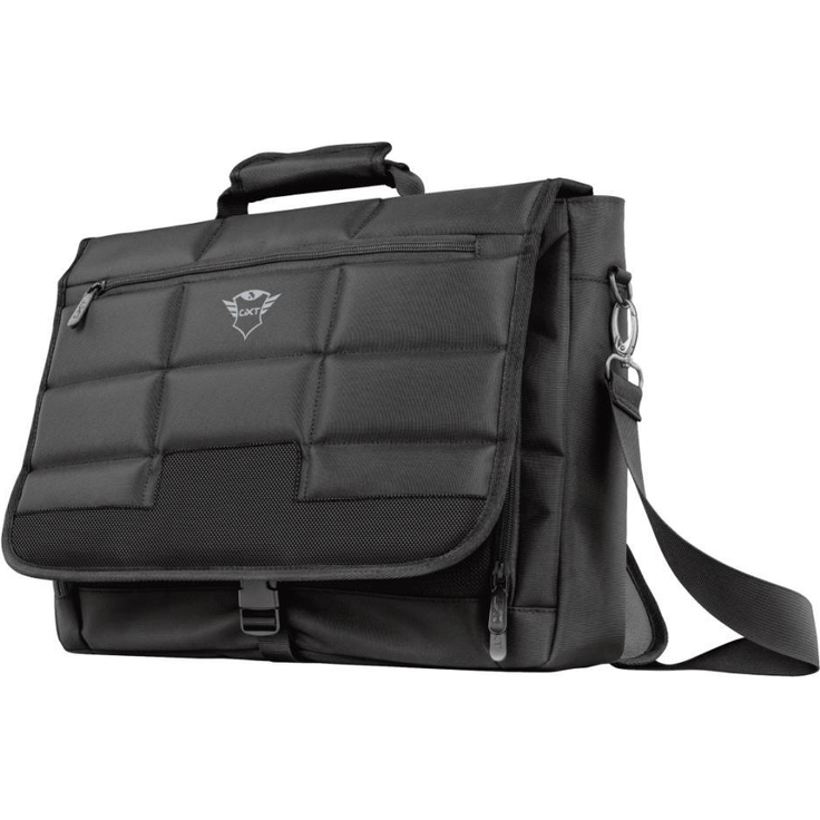 Trust GXT 1270 Laptop Tasche (für 16 Zoll Laptops, Laptop Tasche, 4 zusätzliche Fächer, 40 cm x 30 cm, Abnehmbarer und verstellbarer Schultergurt) schwarz
