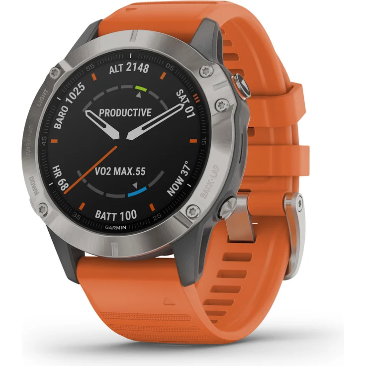 Garmin fēnix 6 Pro Sapphire Smartwatch GPS 47mm Orange – Bild 1