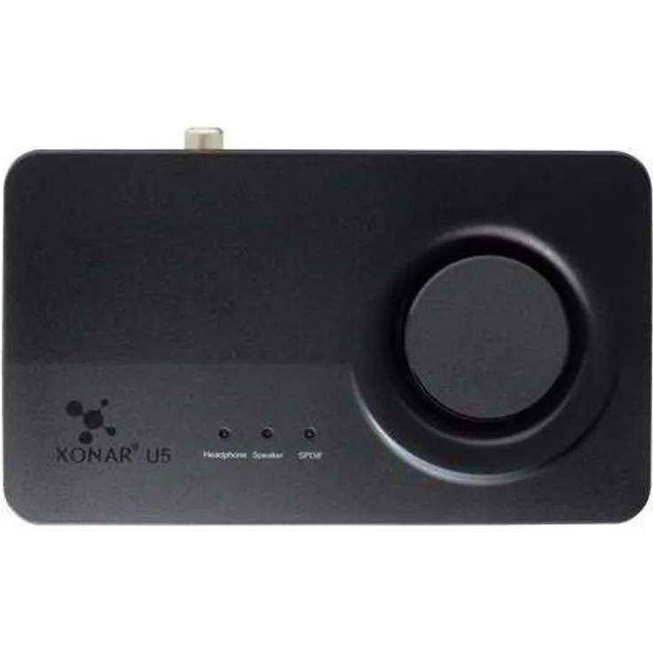 Asus Xonar U5 Externe 5.1 Soundkarte (Kopfhörerverstärker, 192kHz-24-bit) schwarz