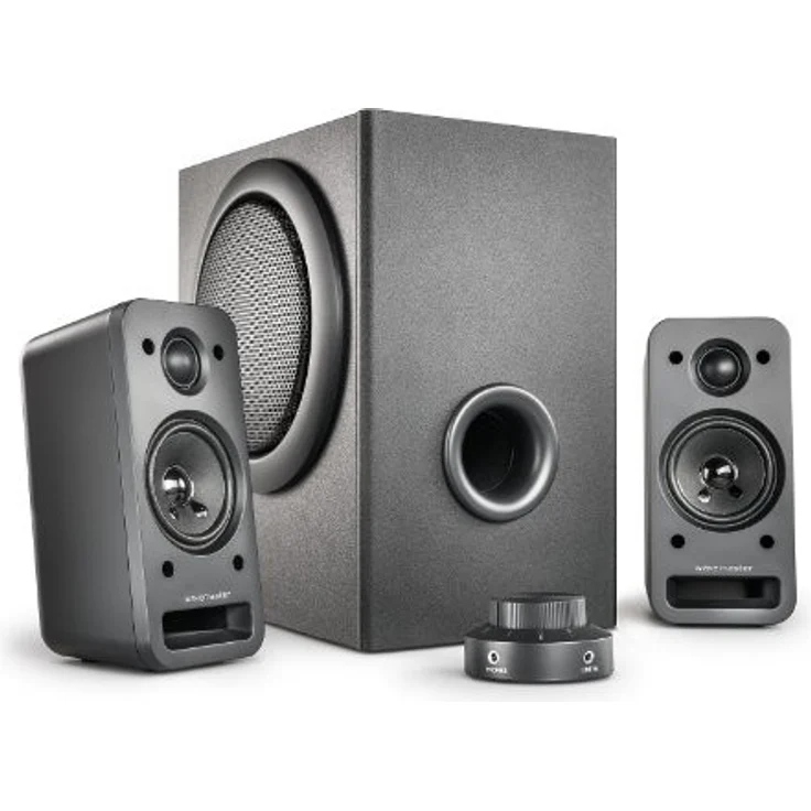 wavemaster MX3+ 2.1 Lautsprecher System (50 Watt) Aktiv-Boxen für TV-Tablet-Smartphone-PC schwarz (66503) – Bild 2