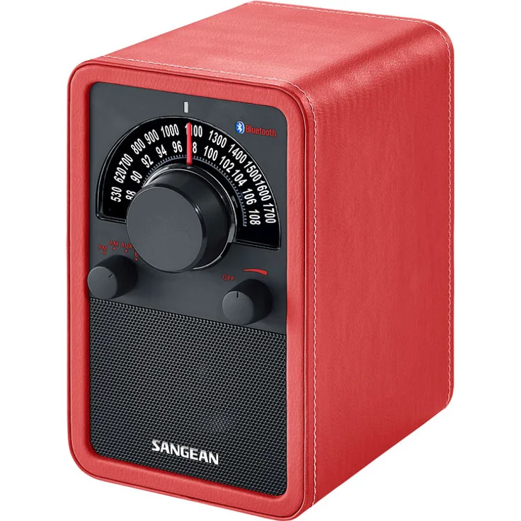 Sangean WR-15BT Retro bluetooth Radio mit AM und FM - Rot-Schwarz
