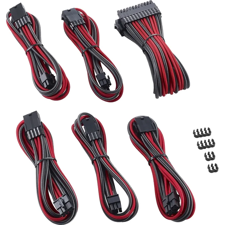 CableMod CM-PCAB-BKIT-NKCR-3PK-R Kabelverlängerungsset, Carbon-Rot