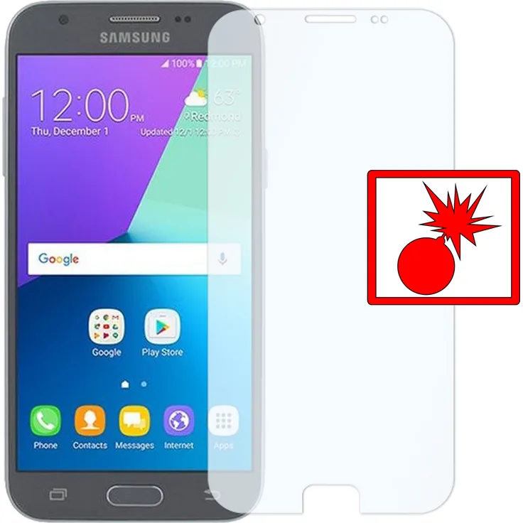 2x Slabo Panzerschutzfolie für Samsung Galaxy J3 (2017) (SM-J327VPP) KLAR Shockproof (verkleinerte Folien)