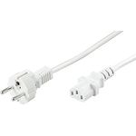 Goobay 96041 Kaltgeräte Anschlusskabel, 5 m, Weiß - Schutzkontaktstecker (Typ F, E 7-7) > Gerätebuchse C13 (Kaltgeräteanschluss)