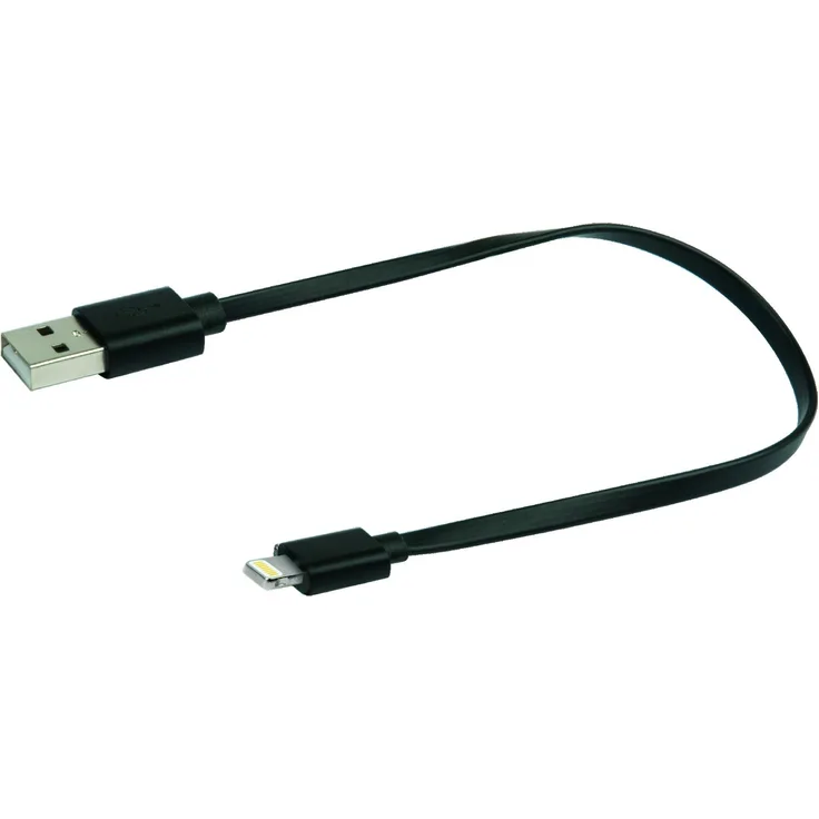 Schwaiger LKF015L 533 flaches Apple Lightning Sync/Ladekabel (0,15 m) schwarz