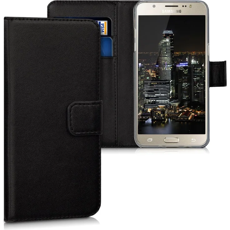 kwmobile Handyhülle, Hülle für Samsung Galaxy J5 (2016) DUOS - Handy Polyurethan Wallet Case mit Kartenfächern und Stand