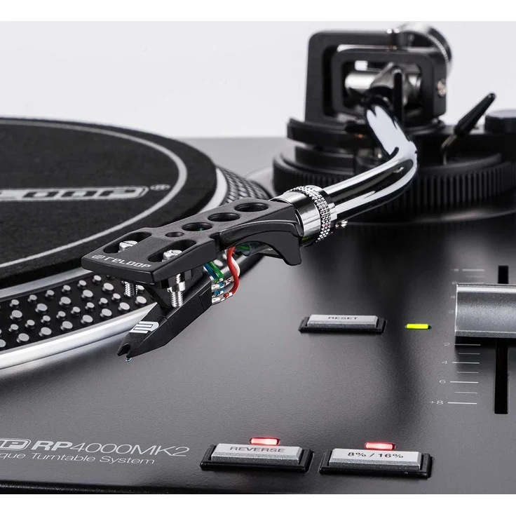 Reloop RP-4000 MK2 - DJ Plattenspieler mit starkem Torque Direktantrieb, Inkl. Plattenteller, OM Black Tonabnehmersystem, Headshell, Slipmat und Gegengewicht, schwarz – Bild 5