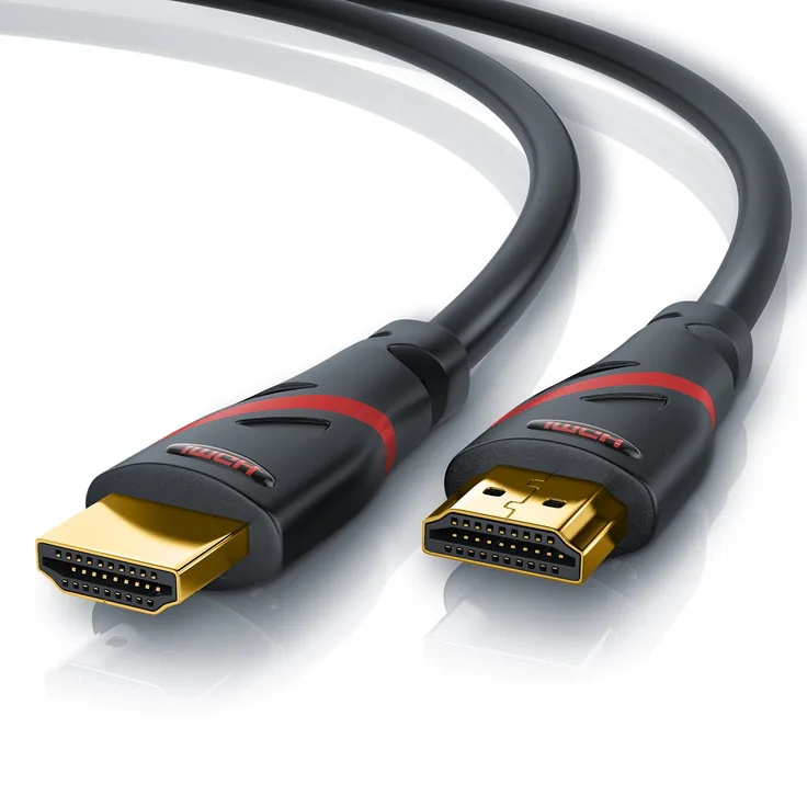 15m - Ultra HD 4k HDMI Kabel - High Speed with Ethernet - Kabel 3 fach geschirmt inkl. Stecker- und Kontaktschirmung - 4K Ultra HD 2160p bei 30 Hz Full HD 1080p - 3D ARC C - AWG24 - schwarz