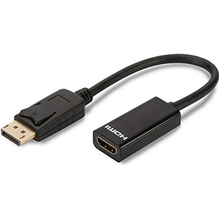 ASSMANN DisplayPort Grafik Adapter, DP zu HDMI Typ A, Full HD 60Hz, 1920 x 1080 Pixel, Schwarz