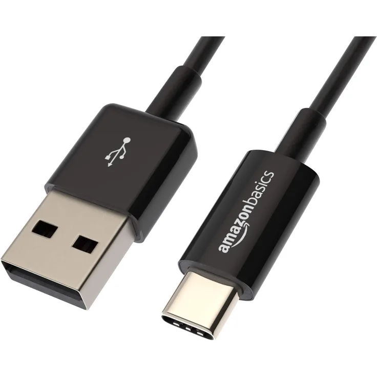 AmazonBasics USB Typ C auf USB A 2.0 Kabel, 0,9 Meter, Schwarz