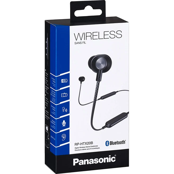 Panasonic RP-HTX20BE In-Ear Kopfhörer, mit Bluetooth, Mikrofon, geeignet für Sport, schwarz – Bild 9