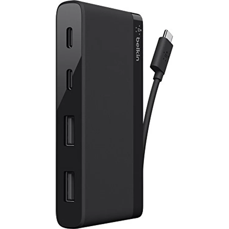 Belkin USB-C 4-Port Mini Hub (mit integriertem USB-C Kabel, USB-C Hub für MacBook Pro, Chromebook Pixel und andere USB-C Notebooks) – Bild 1