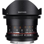 SAMYANG 13008T3.8N 8 mm T3.8 VDSLR UMC Fish-Eye CS II Objektiv für Anschluss Nikon schwarz