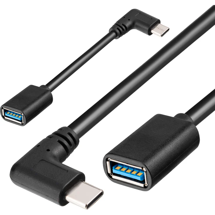 USB-C 3.0 Adapter, Typ-A Buchse, 90°, OTG, PVC – Bild 1