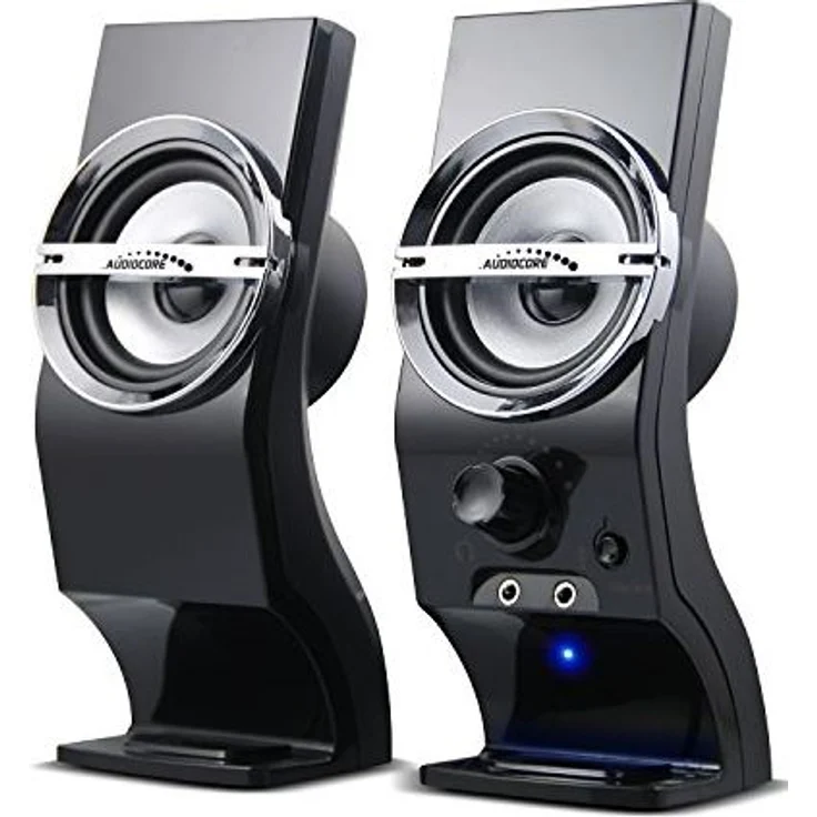 Audiocore AC805 Stereo-Lautsprecher 2.0 PC 6W RMS PC-Lautsprecher Boxen Notebook Kompakt Kopfhörereingang AUX – Bild 1