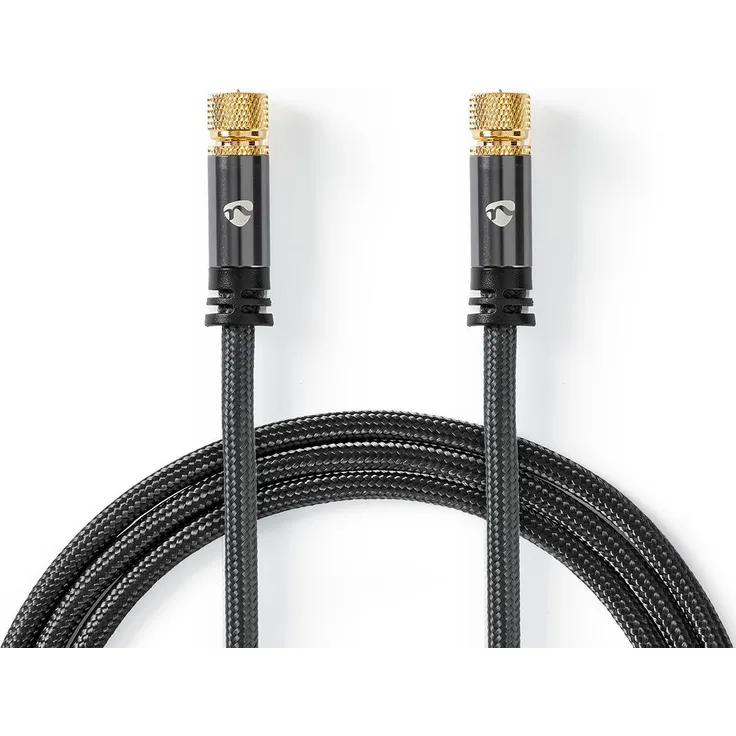 Nedis Satelliten- und Antennenkabel | F-Stecker an F-Stecker | 5,0 m | Stahlgrau