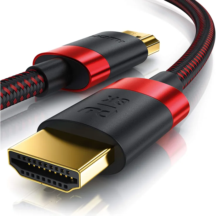 8K HDMI Kabel 2.1 - 2m - 8K60Hz 4K 120Hz DSC - HDTV 7680 x 4320 - UHD II - HDMI 2.1 2.0a 2.0b - 3D - Highspeed HDMI-Kabel Ethernet - HDR - ARC - Präzisionsstecker - kompatibel zu Blu Ray PS4 Xbox