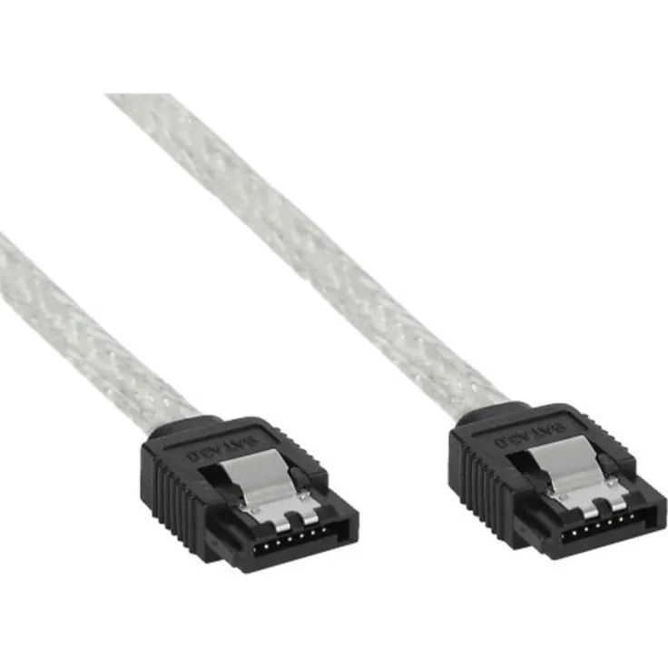 InLine SATA 6Gb/s Kabel - Serial ATA 600 - mit Lasche - 0,5m - transparent (27305R)