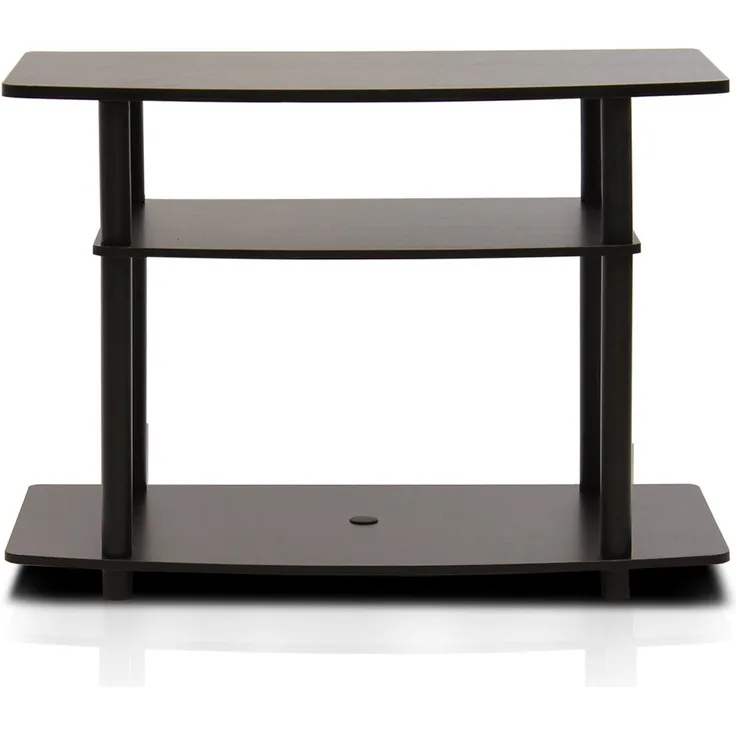 Furinno TV-Schrank mit 3 Ebenen, Dunkelbraun-Schwarz, 40.13 x 40.13 x 59.18 cm