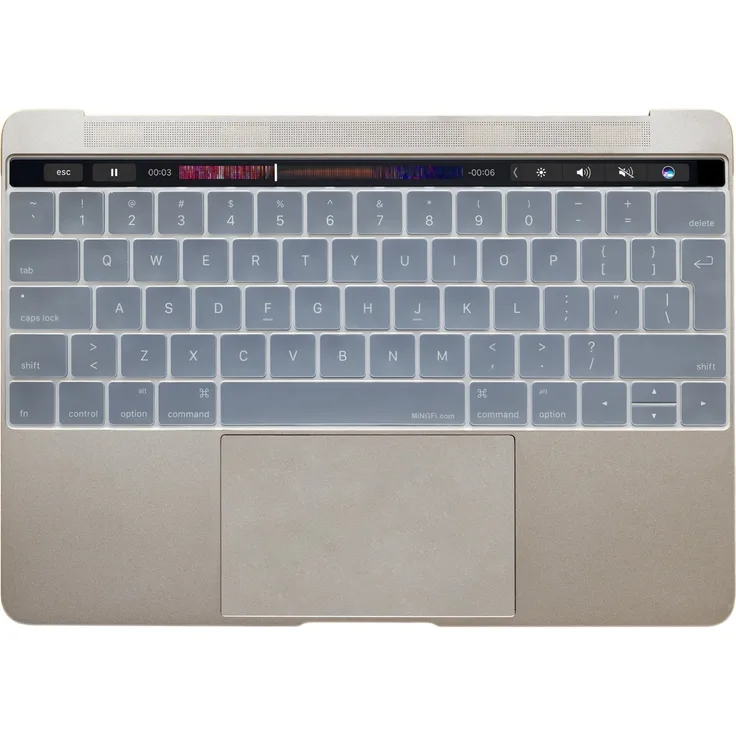 MiNGFi Tastatur Silikon Schutz Abdeckung für 2016+ MacBook Pro 13' 15' with Multi-Touch Bar EU/ISO Keyboard Layout Silicone Cover - Transparent