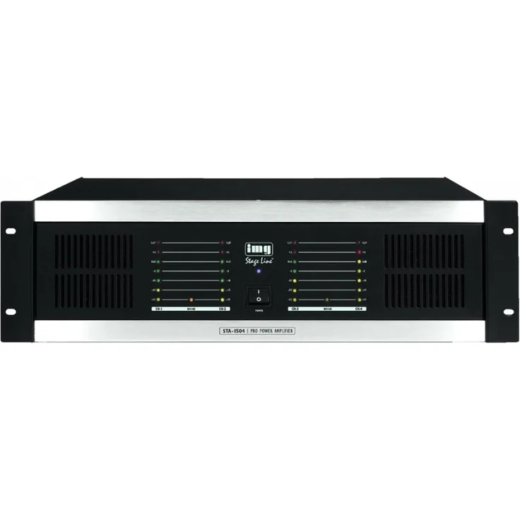 MONACOR STA-1504 Mehrkanal-PA-Verstärker mit integriertem Limiter schwarz