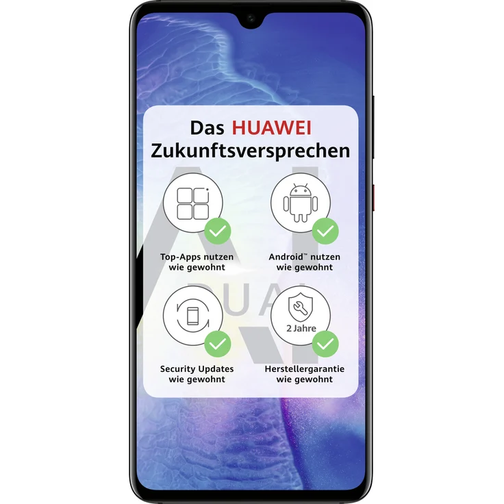 Huawei Mate 20 Smartphone 16,6cm (6,5 Zoll) IPS-Display, 128GB interner Speicher, 4GB RAM, Dual-SIM, Android 9.0, Schwarz – Bild 1