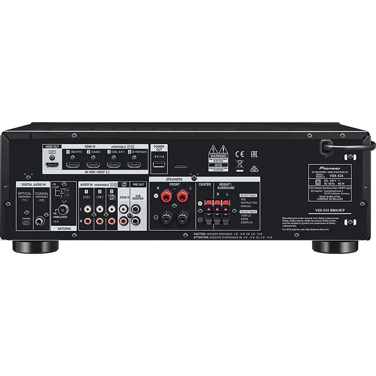 Pioneer VSX-534D(B) 5.1 AV-Receiver mit Bluetooth, FM (UKW), DAB, schwarz – Bild 4