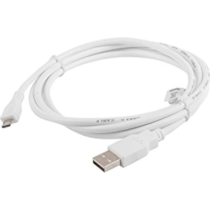 Kabel Lanberg CA-USBM-10CC-0018-W (USB 2.0 M - Micro USB M, 1,8 m, Biale Color) (CA-USBM-10CC-0018-W)