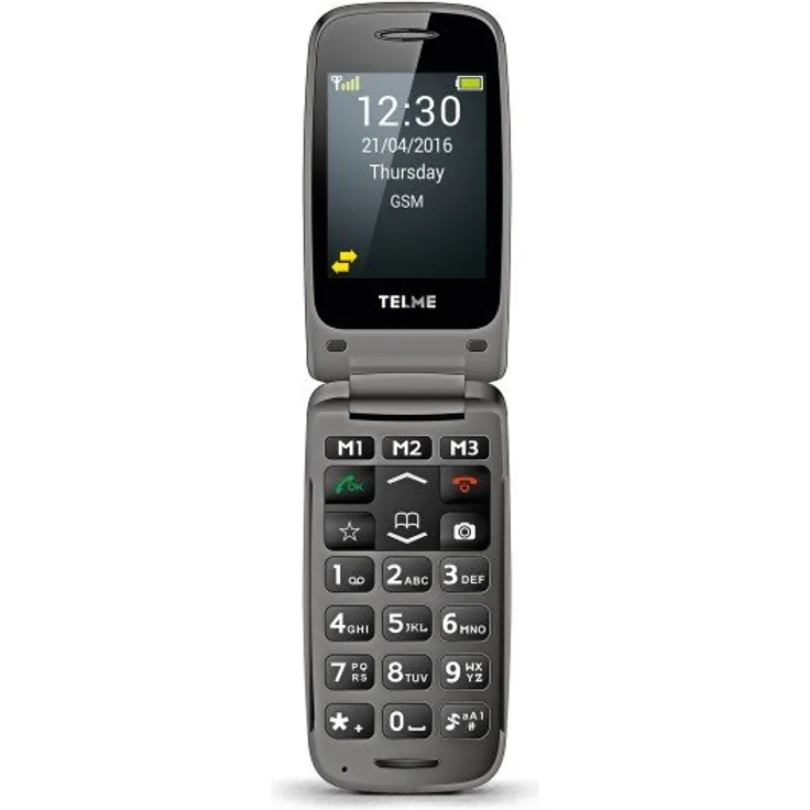 Emporia TellMe X200 Grosstasten-Klapphandy (mit Farbdisplay Aussendisplay Notruftaste VGA-Kamera), Spacegrau
