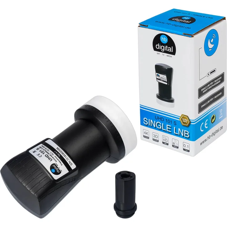 SET UHD Single LNB + F-Stecker + Gummitüllen