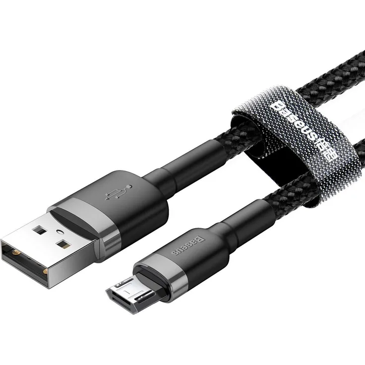 Baseus Cafule Cable - Double Side USB to Microusb QC 3.0, 2.4 A, 1 M (Grey-Black)