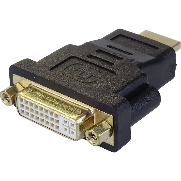 PremiumCord 4K HDMI auf DVI Adapter, vergoldete Anschlüsse, HDMI Stecker Typ A auf DVI-D Buchse (24+1) - für 4K UHD 2160p, Full HD 1080p, 3D, Farbe schwarz