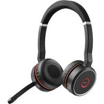 Jabra Evolve 75 UC Wireless Stereo On-Ear Headset, Unified Communications zertifizierte Kopfhörer mit langer Akkulaufzeit, USB Bluetooth Adapter, VoIP-Headset, schwarz