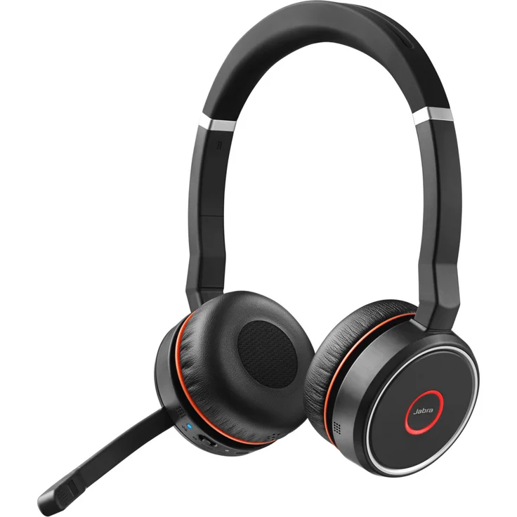 Jabra Evolve 75 UC Wireless Stereo On-Ear Headset, Unified Communications zertifizierte Kopfhörer mit langer Akkulaufzeit, USB Bluetooth Adapter, VoIP-Headset, schwarz – Bild 1