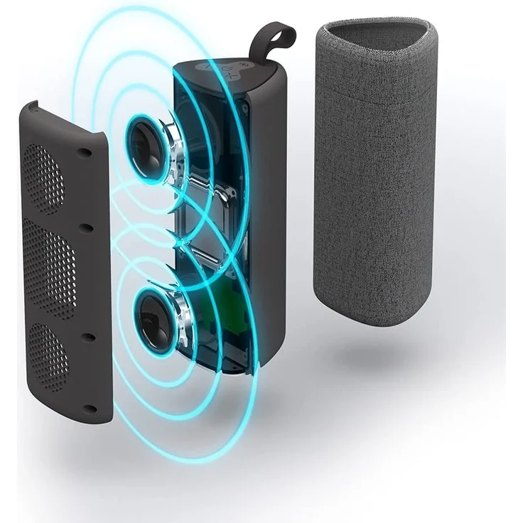 TechniSat BluSpeaker TWS anthrazit – Tragbarer Bluetooth-Lautsprecher (Portable Musikbox mit True Wireless Stereo & praktischer Freisprecheinrichtung) – Bild 5