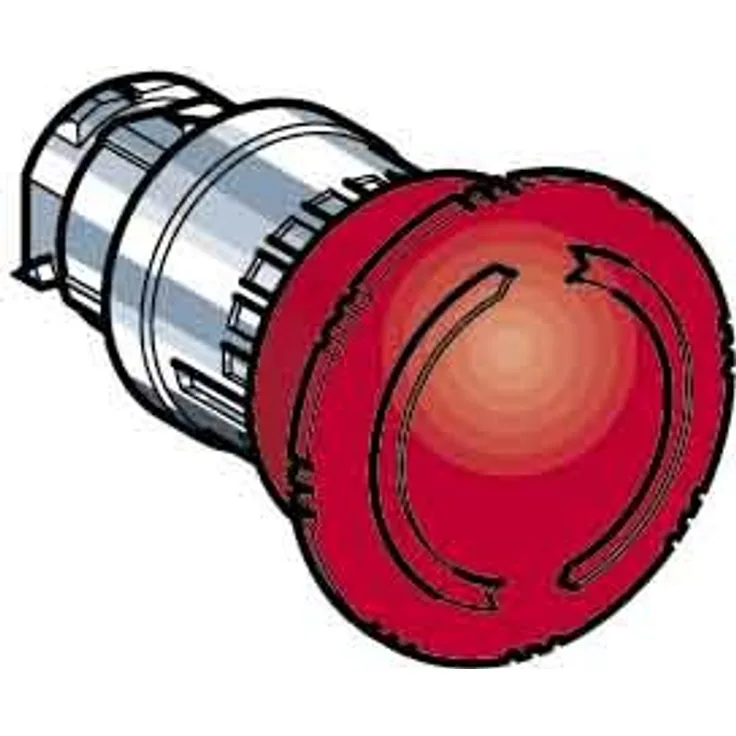 Schneider ZB4BS844 Frontelement rund für Pilzdrucktaster, Drehentriegelung, durchmesser 40mm, Rot, durchmesser 22 cm