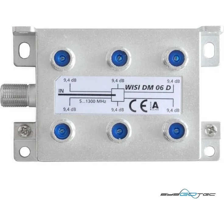 WISI Verteiler 6f. 5-1300MHz 9,4dB Cl.A DM 06 D