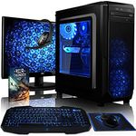 VIBOX Kaleidos GSR770-51 Gaming PC Computer mit Spiel Bundle, 22 Zoll HD Monitor (3,7GHz AMD Ryzen 8-Core Prozessor, ASUS Nvidia GeForce GTX 1070 Grafikkarte, 16GB DDR4 RAM, 2TB HDD, Ohne OS)