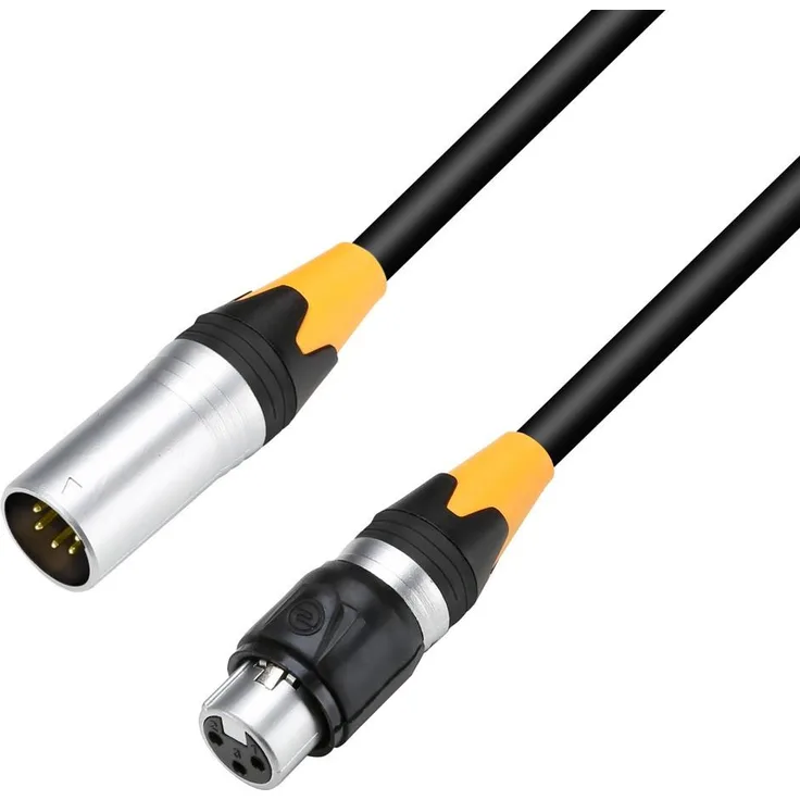Adam Hall Cables K 4 DGF 0020 IP 65 - DMX Adapter XLR male 5-pin auf XLR female 3-pin IP65 0,2 m