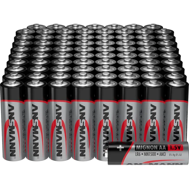 ANSMANN Batterien AA 80 Stück, Alkaline Mignon Batterie, für Lichterkette uvm.
