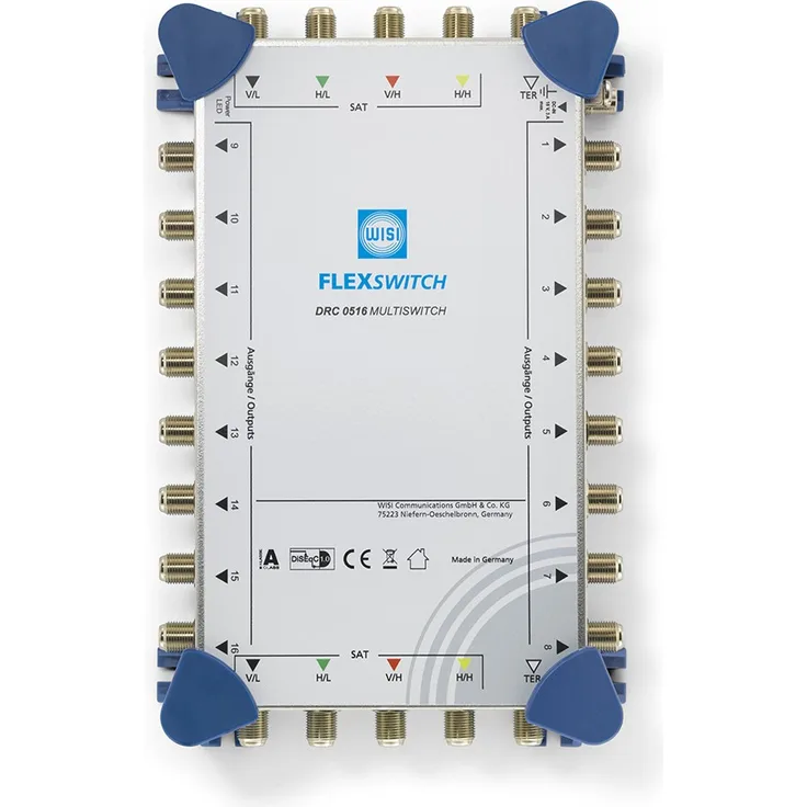 WISI 74955 DRC 0516 FLEXSWITCH Multischalter 5 in 16 Kaskade, Aktiv silber