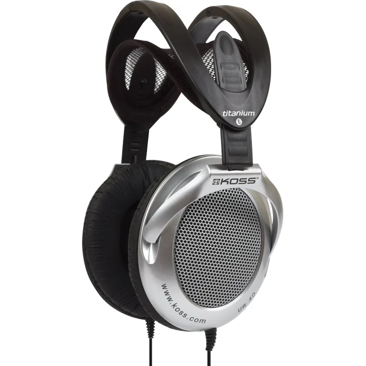 Koss UR40 Stereo On-Ear Leicht Kopfhörer Tragbar Faltbar Kompatibel mit iPhone, iPad und iPod, Android Smartphones, Tablets und MP3 Playern - Silber